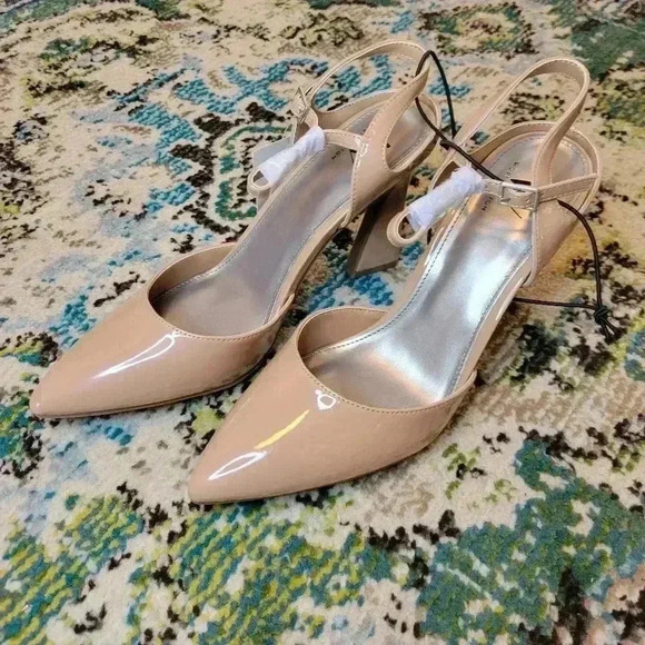 NWT Worthington Works Nude Business High Strappy Pointed‎ Heels, Size 10 - Picture 2 of 9